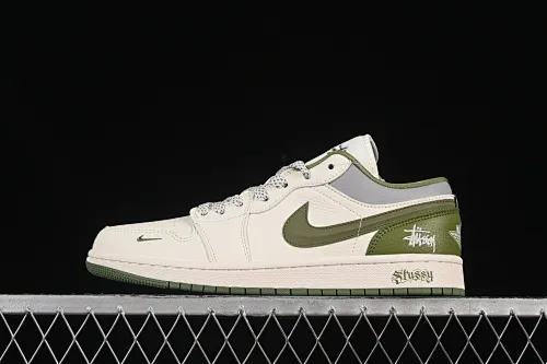 All categories Air Jordan Jordan series basketball shoes Air Jordan 1 Low High-end customized low-top sneakers Air Jordan 1 Low AJ1 Joe 1 Stucci co-branded beige three-dimensional hook High-end customized low-top retro basketball shoes XS6086-558
